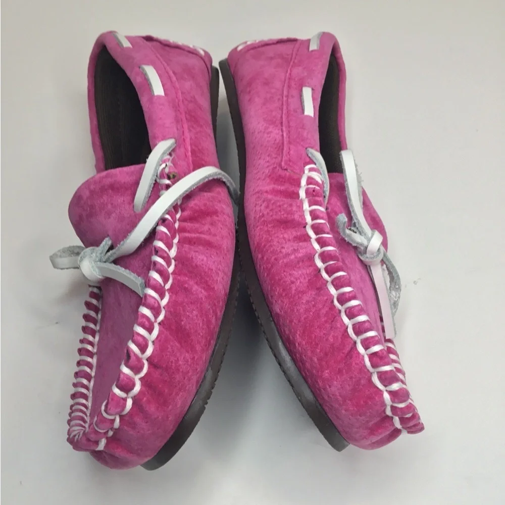 Lamo pink suede loafers kids size 1
